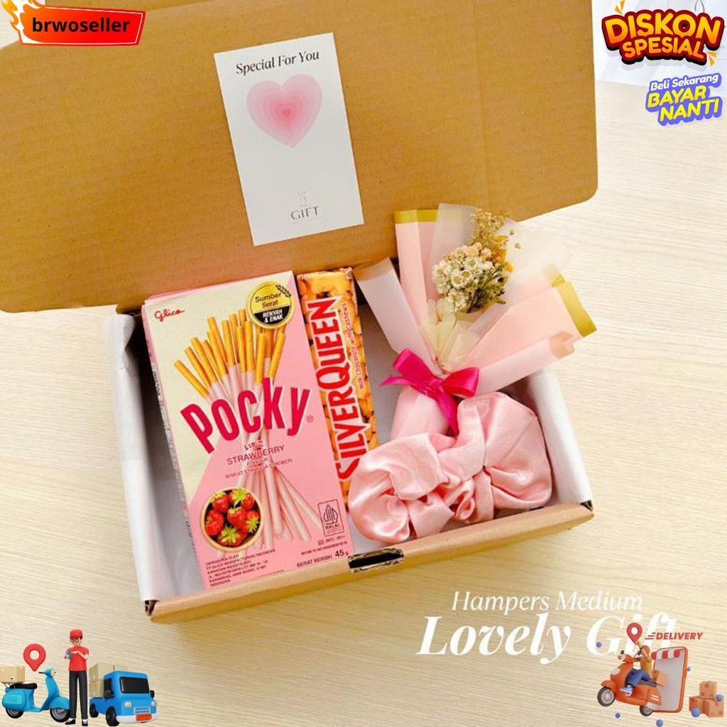 

Hampers Cewe Kado Boneka Hadiah Pesta Snack Cokelat Gift Bunga Ulang Tahun Valentine Wisuda Anniversary D Termurah