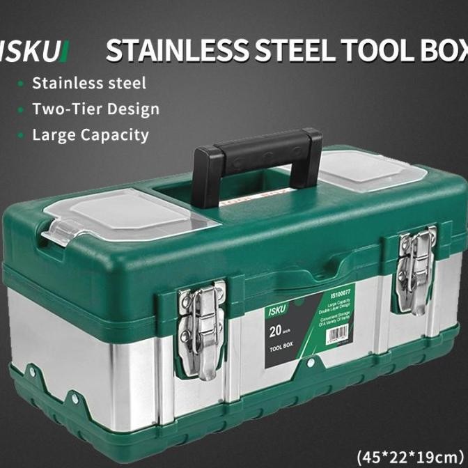 ISKU Tool box Besar 20 Inch Box Tahan lama Toolbox Kotak Peralatan Perkakas/kotak perkakas 17inch/ko