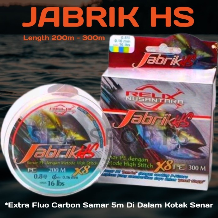 AJR99 SENAR PE JABRIK HS X8 JABRIK 200M JABRIK 300 METER PE RELIX NUSANTARA