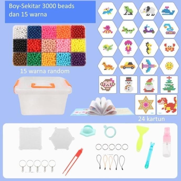 Promo 3000 Pcs Diy Magic Water Beads / Mainan Edukasi Kreatif Anak Kerajinan Tangan Craft Aksesoris 