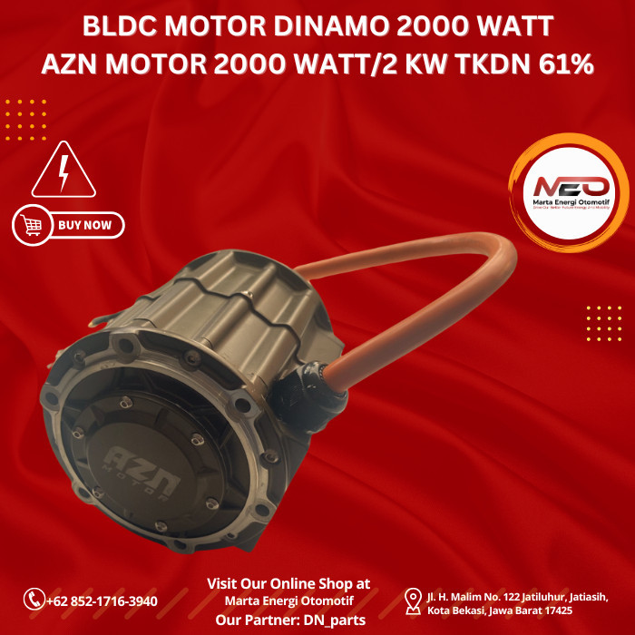 PRY88 BLDC MOTOR DINAMO 2000 WATT AZN MOTOR 2000 WATT/2 KW TKDN 61,24%