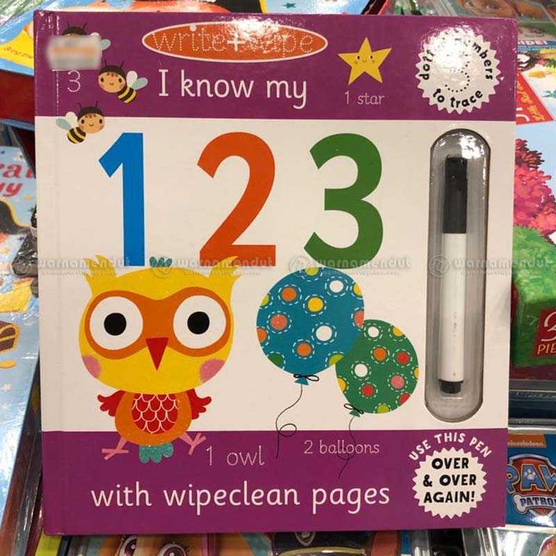 

Buku mengenal Angka anak WM BBW Write+wipe I Know my 123