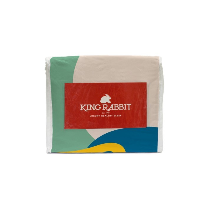 King Rabbit Organic Bamboo Velvet Set Sprei Motif Caption Blue