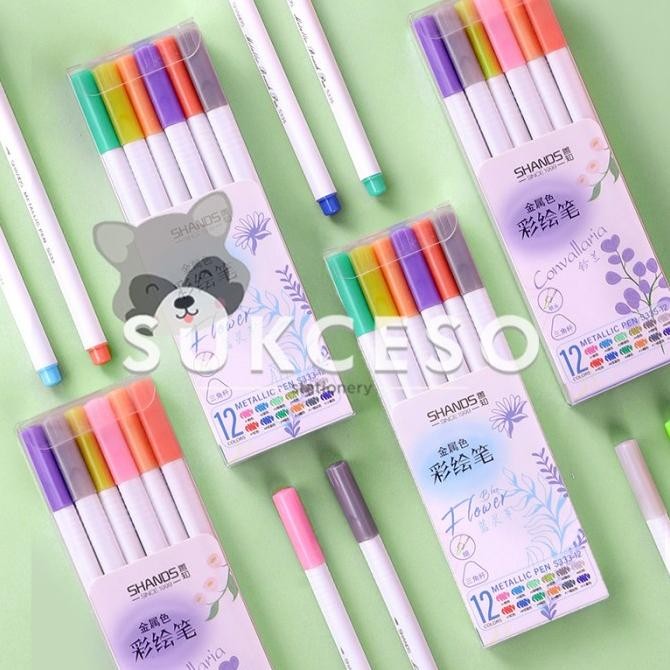 

Sale Shands Metallic Pen Series Brush Or Marker Set 12Pc Lucu Unik