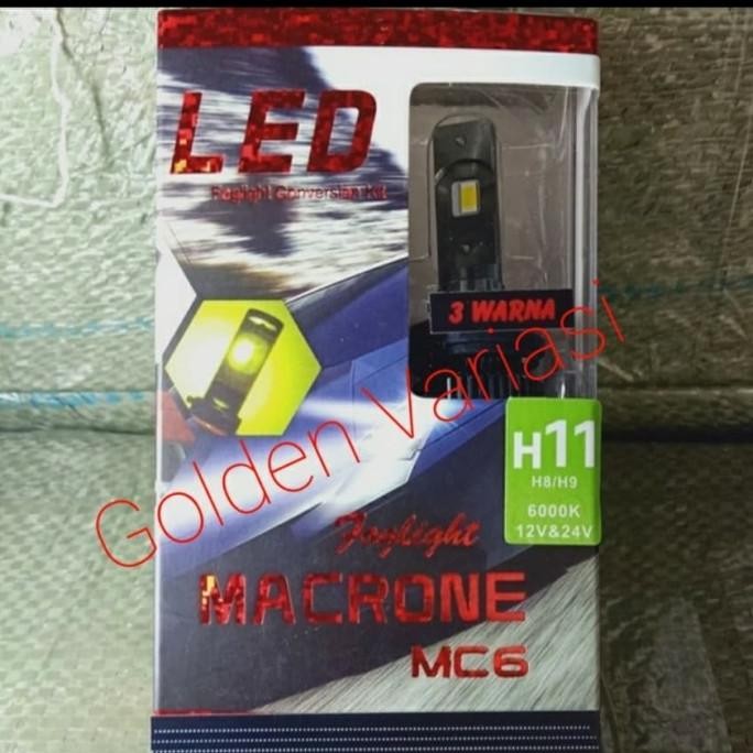 Lampu Mobil / Lampu Led macrone 3 Warna MC6 H11 / H8  SALE