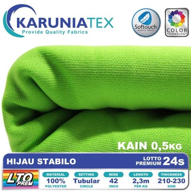 

Sale Bahan Lotto Premium 24S | 0,5 Kg | Hijau Stabilo | Karunia Textile