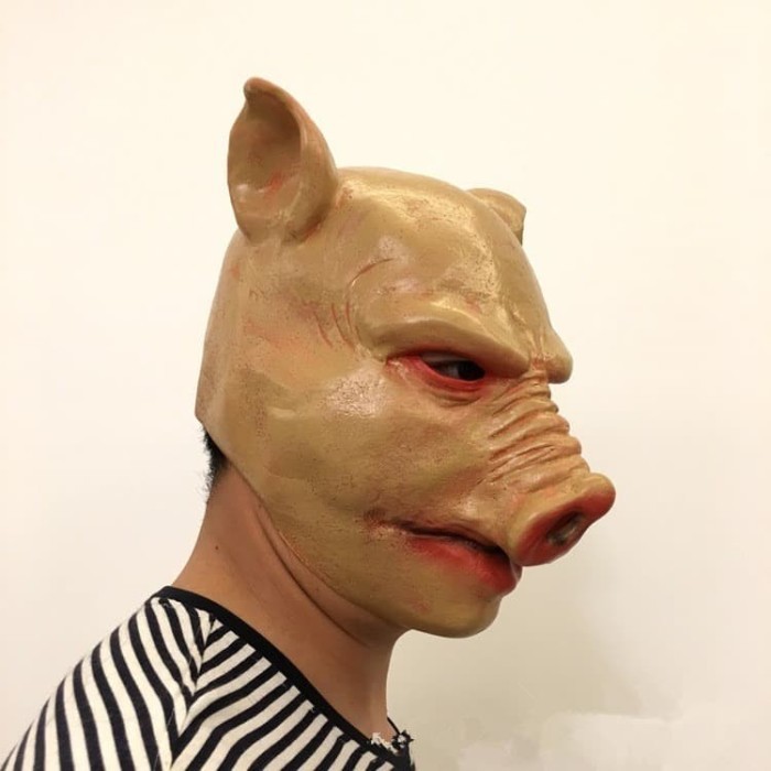 Topeng Seram Babi Penjahat Kriminal Pig Killer Latex Halloween