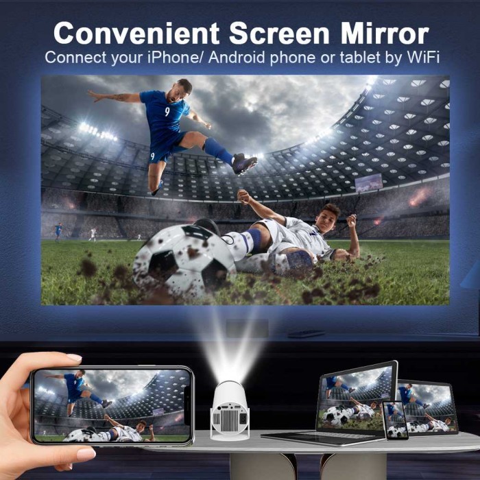 HY-300 Proyektor Android 4K WiFi Bluetooth Home Theatre Mini Portable