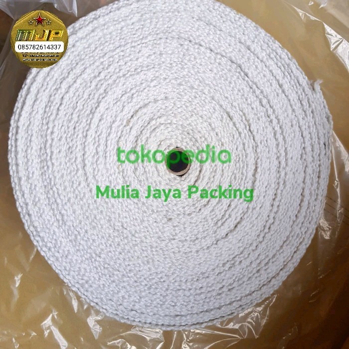 

Ceramic Fiber tape ada kawat SS 304 2" ( 3mm x 50mm x 30M )