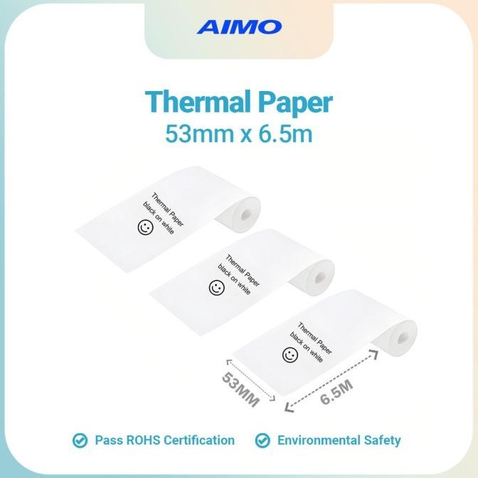 

Sale Aimo Sticker Thermal Paper 50Mm X 6.5 M Color / Sticker Roll Paper Compatible With Aimo T02