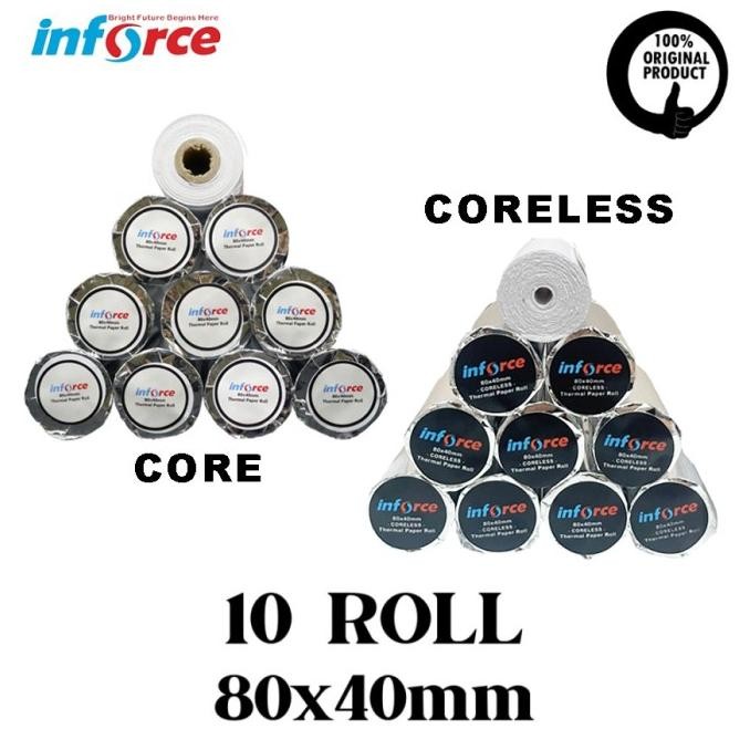 

Sale Kertas Thermal 80X40 Mm Inforce Paper Roll 10 Struk Nota Termal 80 40