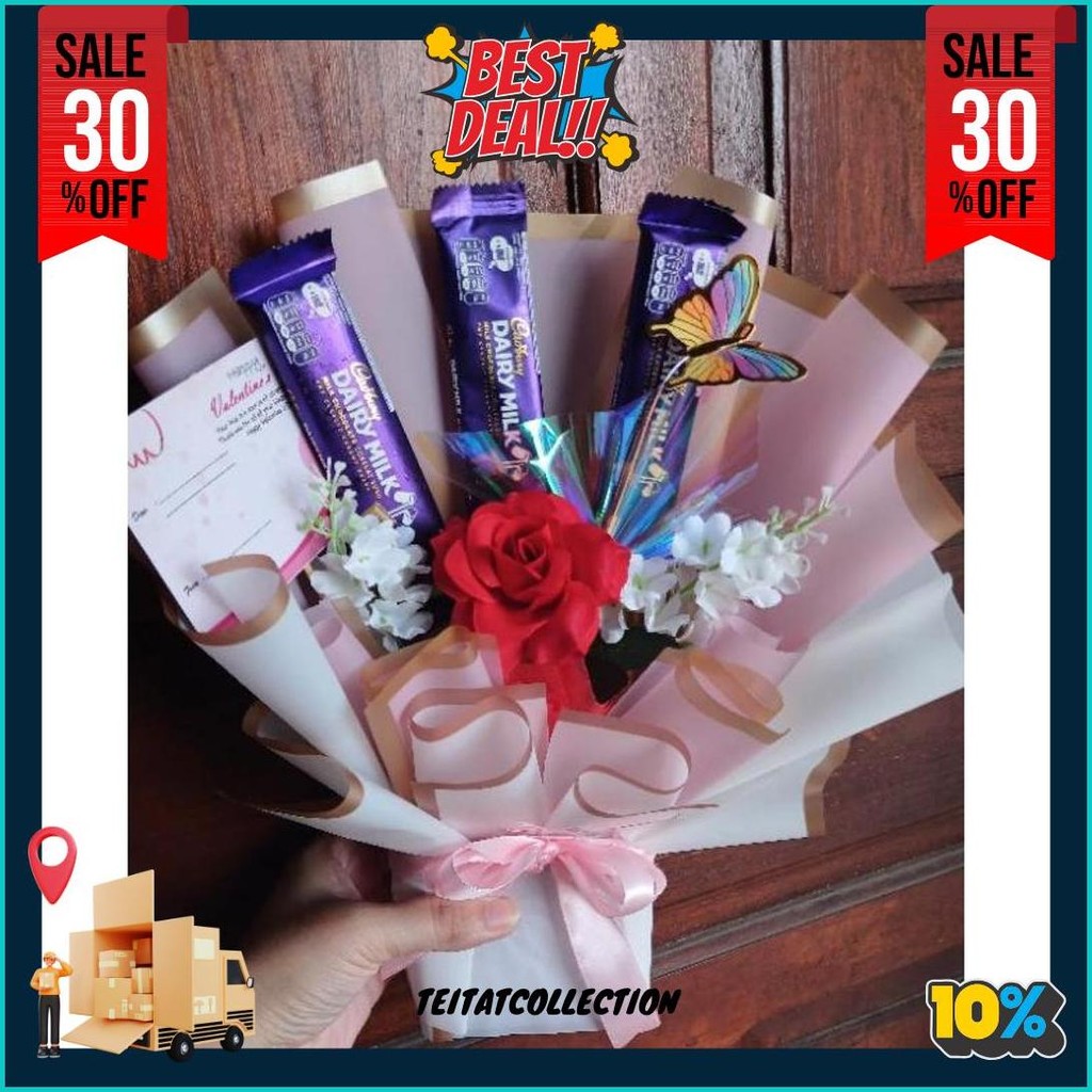 

Buket Coklat Kupu Mawar Valentine / Buket Valentine Premium Bisa Cod