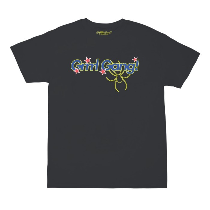 Grrrl Gang - Charcoal Logotype Spider T-Shirt