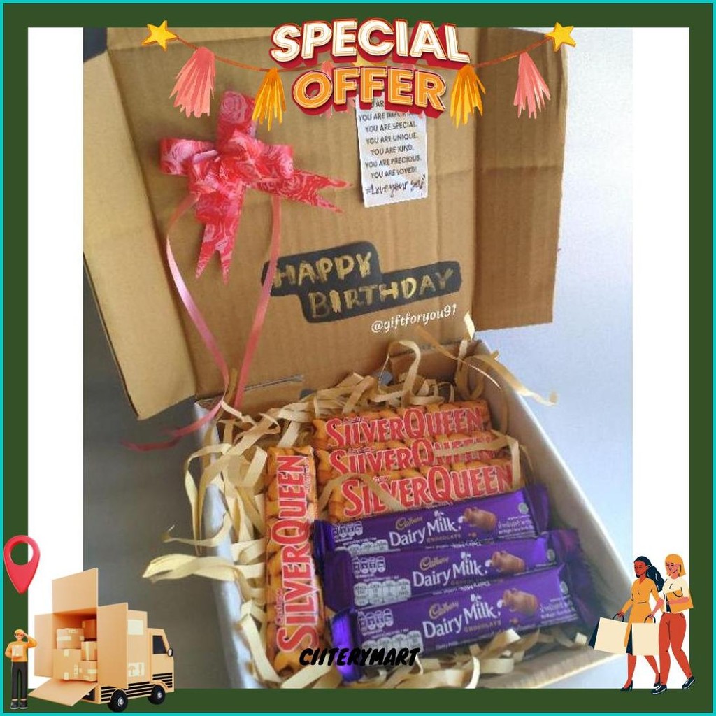 

Snack Box (Coklat Edition)/Hampers Box/Hampers Snack/Hadiah Wisuda/Hadiah Ulang Tahun Original Produk