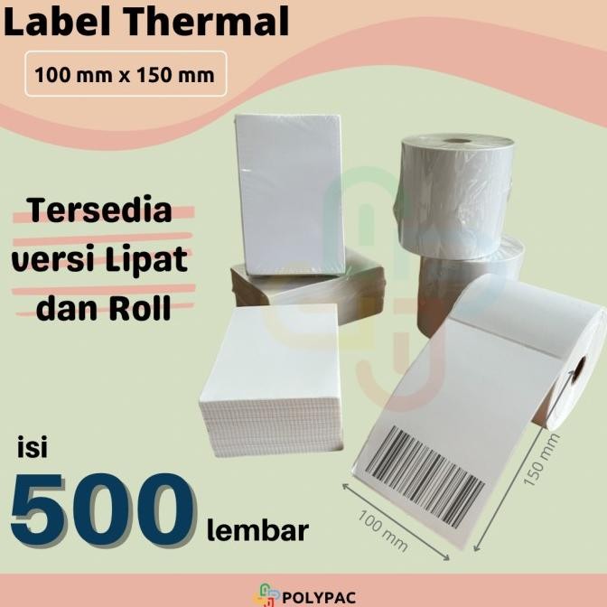

Sale Label Thermal Sticker [100 X 150 Mm] Isi 500 Pcs - Stiker Resi Barcode