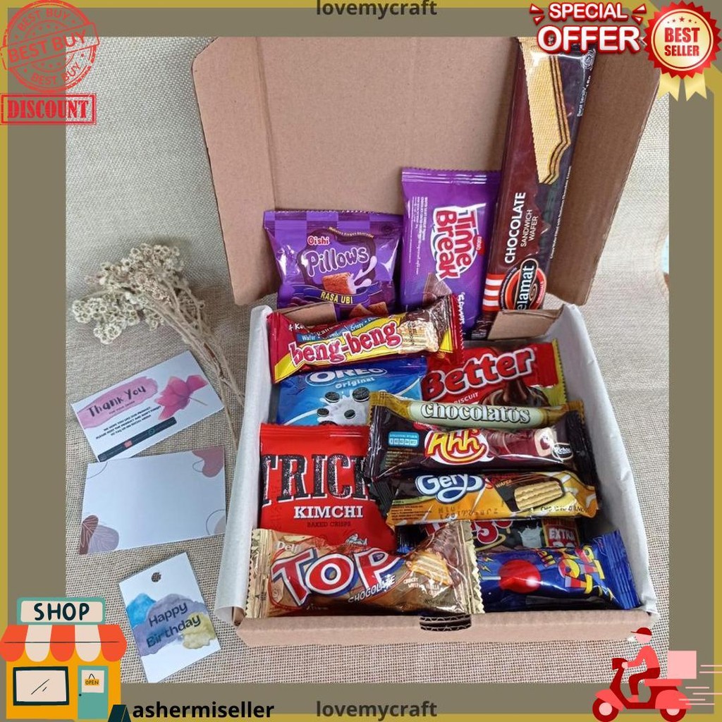 

Snack Box Isi 13 Pcs Gift Box Hampers Free Request Gretting Card Hadiah Ulang Tahun Hadiah Wisuda D Cod