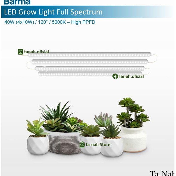 Promo Barrina T5 Batten 10W 60Cm 5000K 120 Led Grow Light Full Spectrum