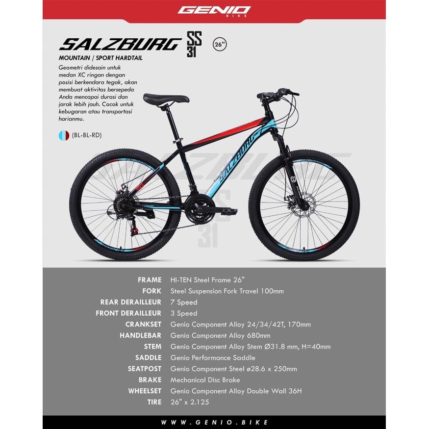 Sepeda Gunung MTB 26 Genio Salzburg SS-31