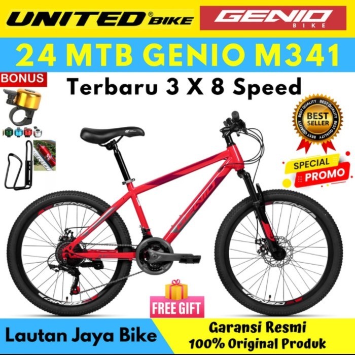 SEPEDA GUNUNG 24 MTB GENIO M342 BY UNITED