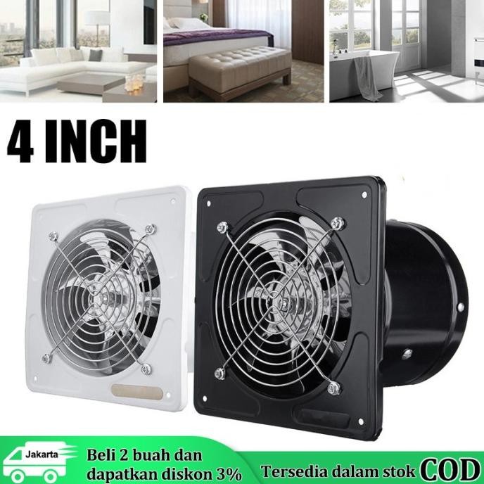 EXHAUST FAN DINDING 4INCH KIPAS EXHAUST VENTILASI DINDING EXHAUST FAN KAMAR MANDI BOOSTER FAN DINDIN
