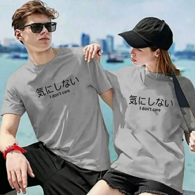 Grosir Baju Kaos Couple Pria Wanita Dewasa Gambar I Dont Care Bahan Katun Len