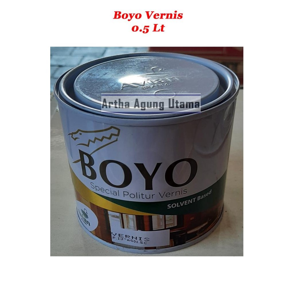 `````````] Boyo Politur Vernis Clear/Transparan/Plitur Kayu/Solvent Based 0.5 Lt