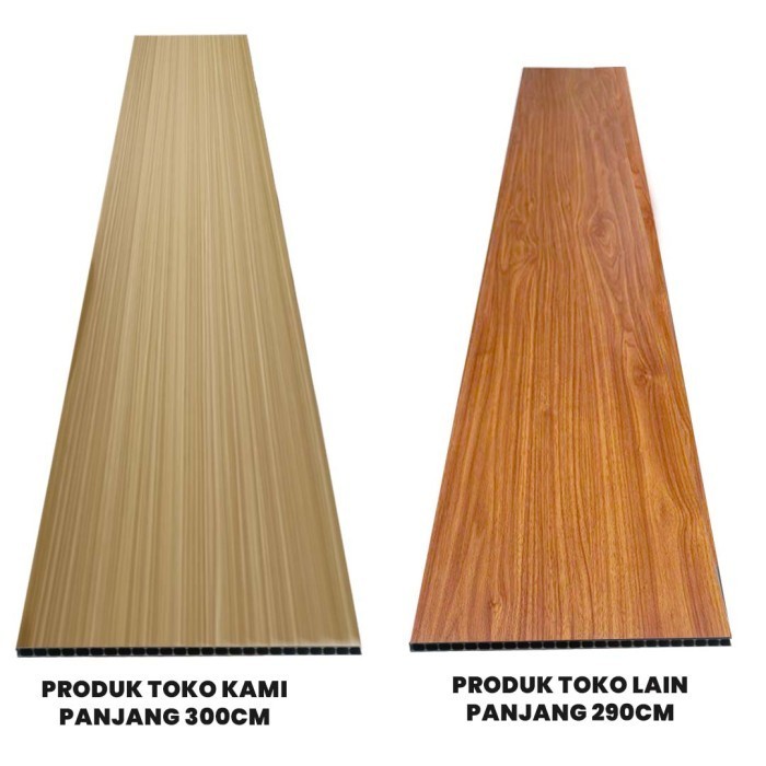 Wallpanel Polos Wpc/ Wall Panel Polos Pvc/ Wallboard Dinding 3.0 Meter X 40 Cm