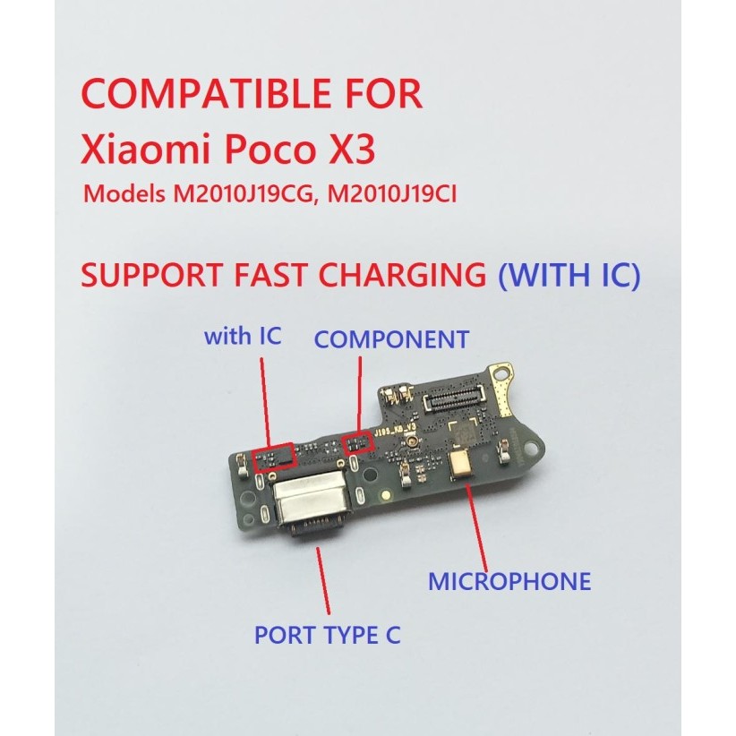 FLEXIBLE CHARGER POCO M3 ORIGINAL WITH IC COMPONENT USB C CHARGING