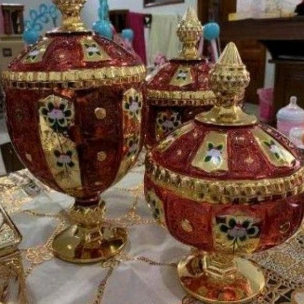 Toples lebaran elegant SET 3PCS ACL capodimonte AB 1808 123 GOLD