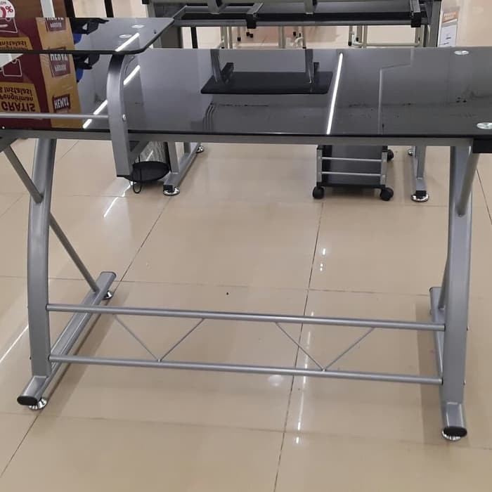 meja komputer hazel informa tempered glass