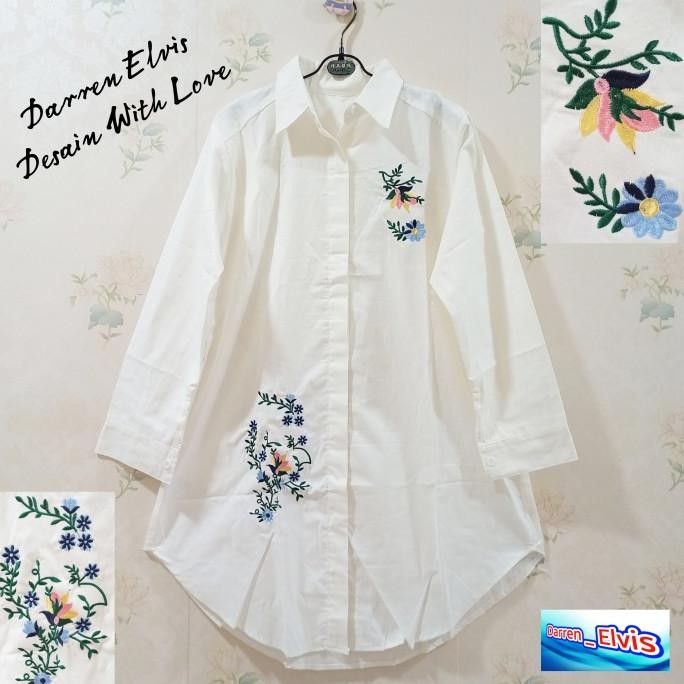 Grosir Sale  Tunik Putih Wanita Motif Bunga