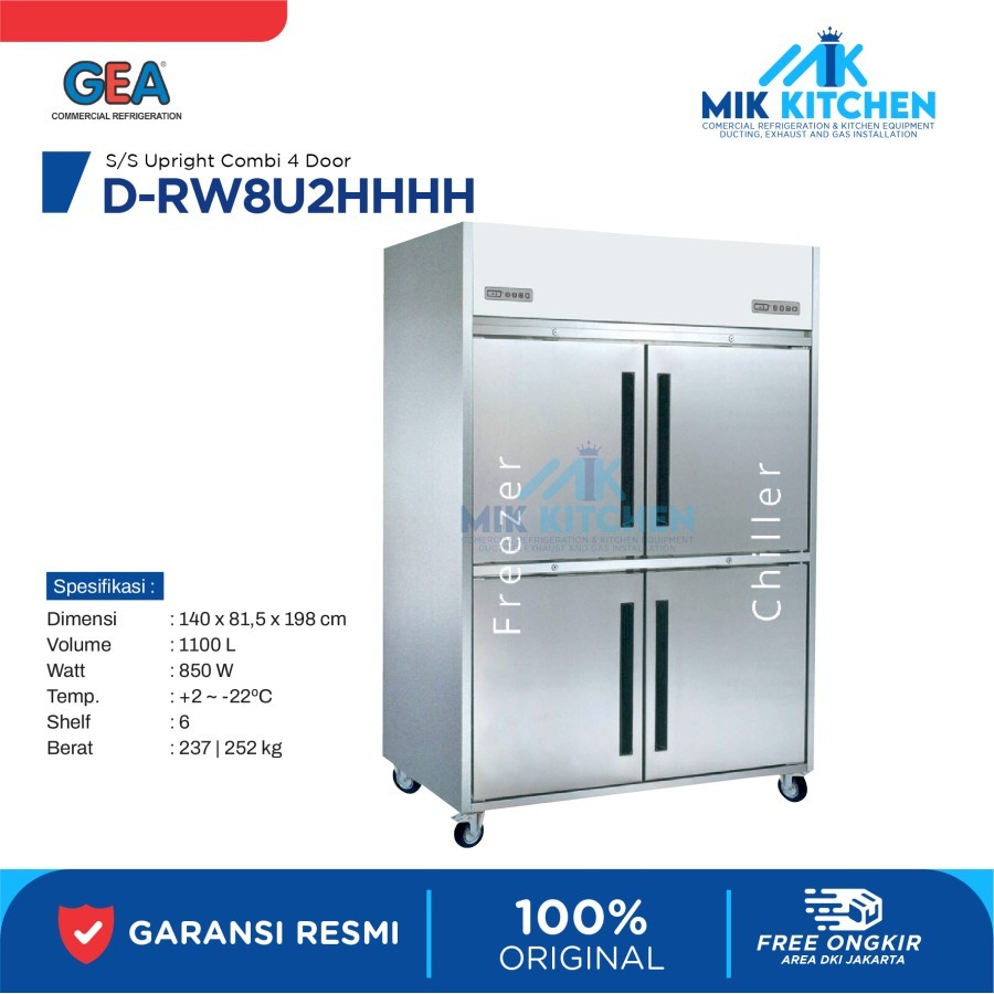 GEA S/s Upright Combi 4 Door D-RW8U2HHHH / D RW8U2HHHH / DRW8U2HHHH