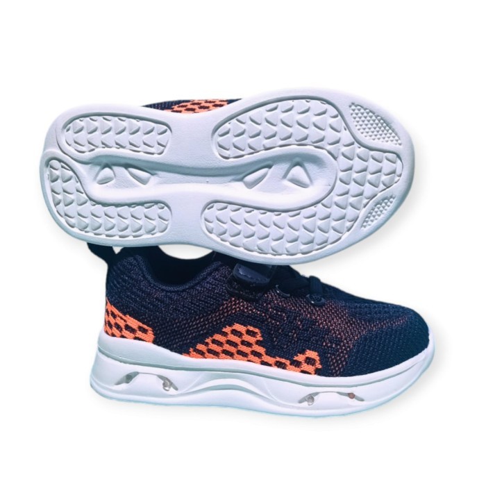 Sepatu Dans Sneakers Anak Laki Model Baru Sepatu Lampu/Led Navy
