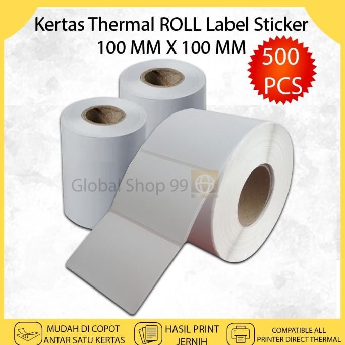 

Kertas Thermal Sticker 100x100 Isi 500 PCS LABEL CETAK RESI Onlineshop Struk Nota Barcode