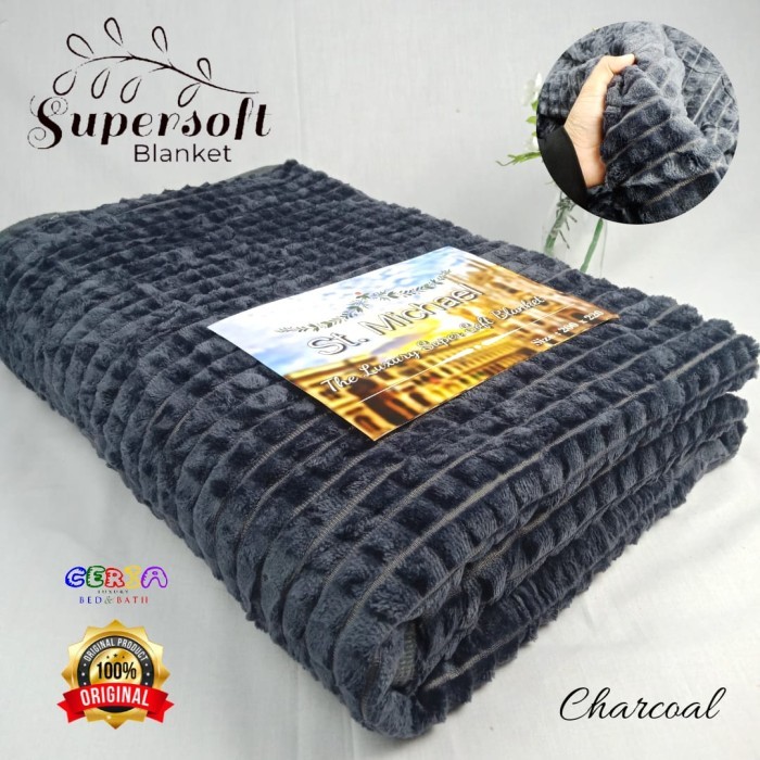 Selimut Bulu Dewasa Lembut Jumbo Tebal St.Michael 200X200 Orange