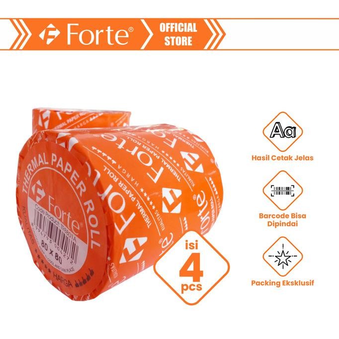 

[Forte] [4pcs] Kertas Thermal Struk Roll Kasir 80x80