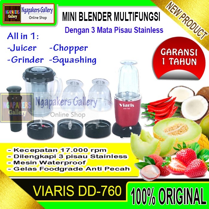 Ready Blender Mini Portable Juicer Chopper Meat Grinder Viaris DD-760