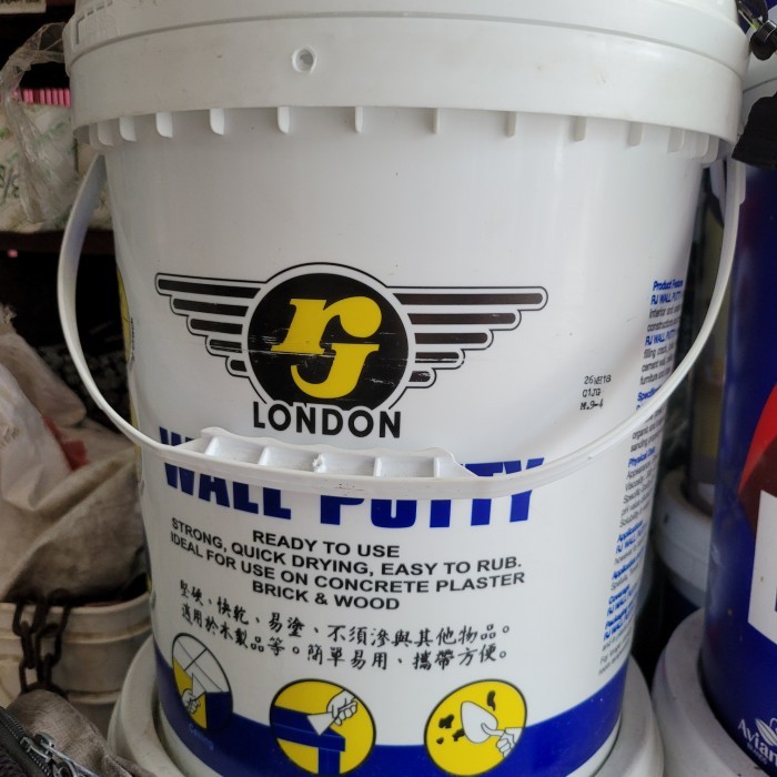 *****] DEMPUL TEMBOK / PLAMIR TEMBOK RJ LONDON WALL PUTTY 25KG PAIL