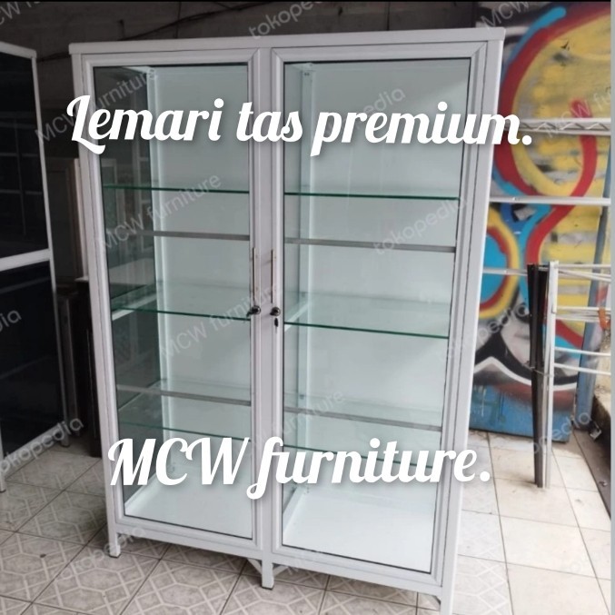 CUSTOM LEMARI PAJANGAN FULL ALUMINIUM+KACA/DISPLAY CABINET/LEMARI TAS.