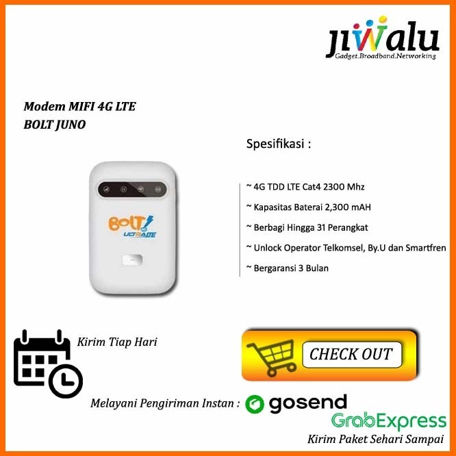 TERBARU - Modem Wifi MIFI Telkomsel & Smartfren 4G LTE Bolt Juno Movimax MV005