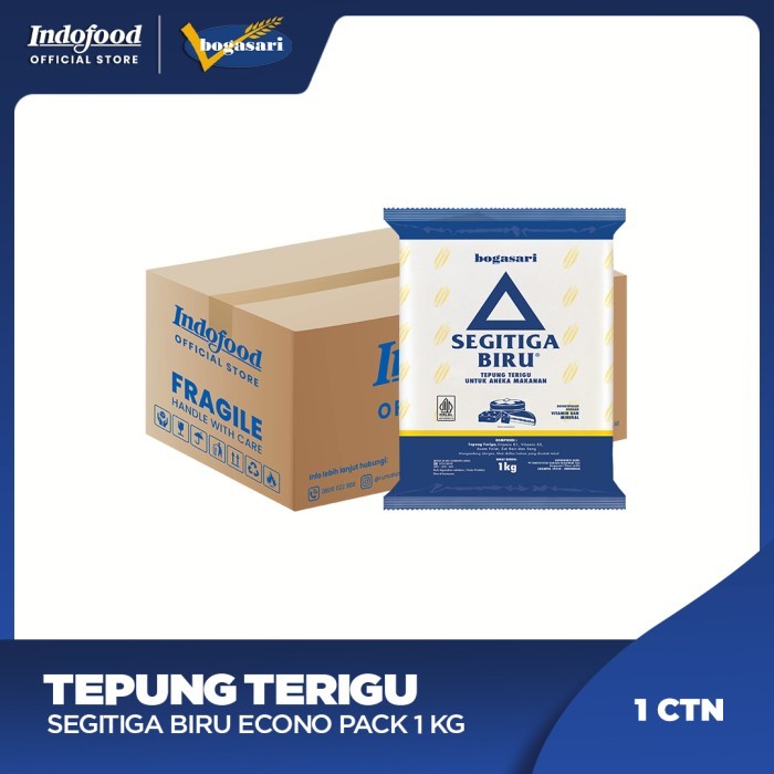 

1 ctn - Tepung Terigu Segitiga Biru Econo Pack 1 kg