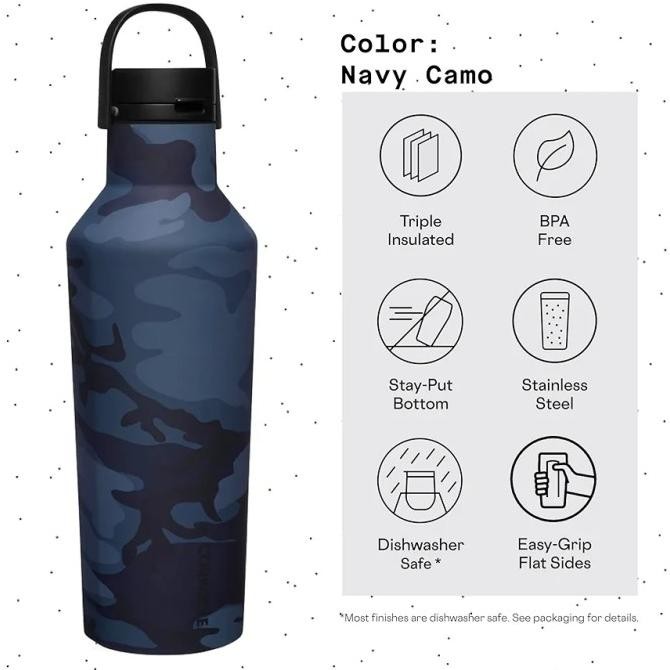 Murah Corkcicle Insulated Canteen Travel Water Bottle, Triple Insulated Stainless Steel, Cold For 25