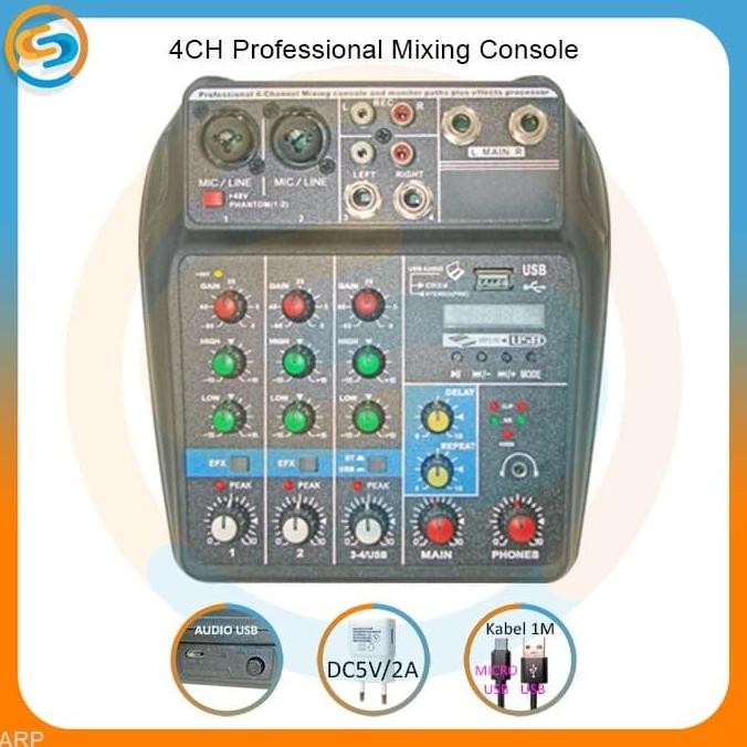 PROFESSIONAL MIXING CONSOLE 4 CHANNEL 4CH ARP
