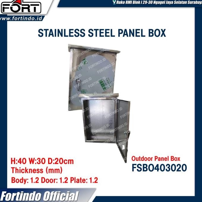 BEBAS ONGKIR - Stainless Panel Box Outdoor FSBO403020 IP55 Merk FORT