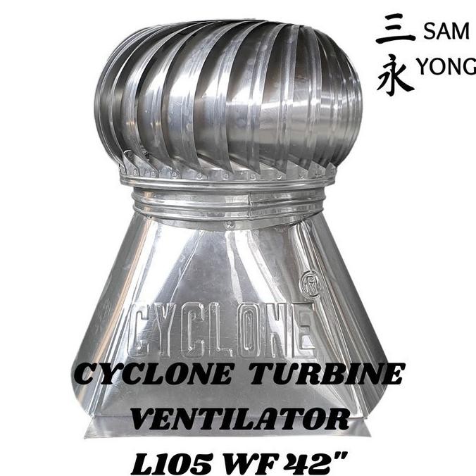 Cyclone Turbine Turbin Roof Atap Ventilator 18" Alluminium