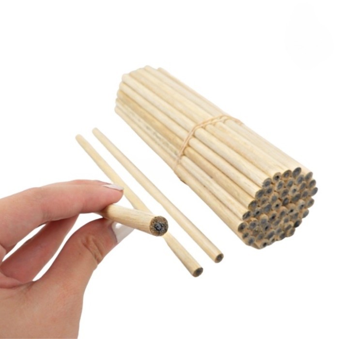 

(1 Ikat Isi 50 Pcs) Pensil 2B Kayu Polos Pendek / Panjang - Pensil Hotel Mini Murah - Pensil Kecil
