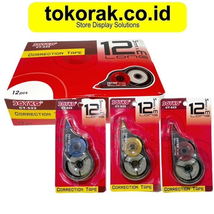 

Correction Tape 12M Ct-522 Joyko 12 M X 5 Mm Ct522 Pita Koreksi Tip Ex Tipex Roll Tipe X Rol