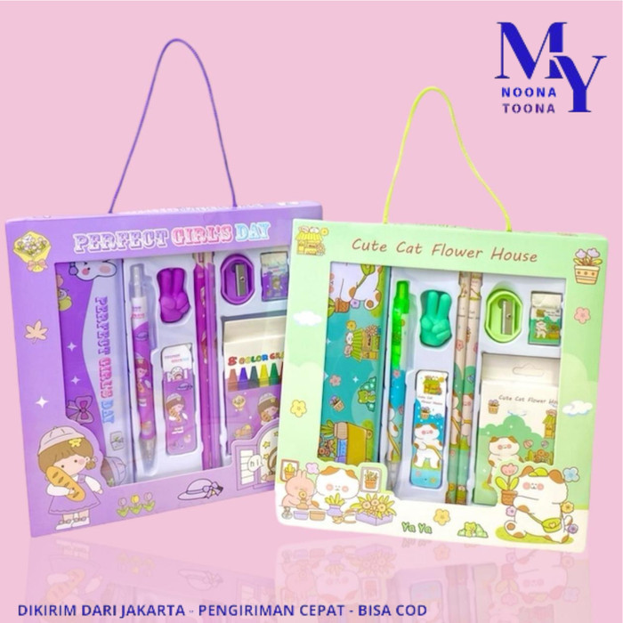 

Paket Alat Tulis Set 9In1 Stationery Set Karakter Lucu Perlengkapan Alat Tulis Sekolah Anak