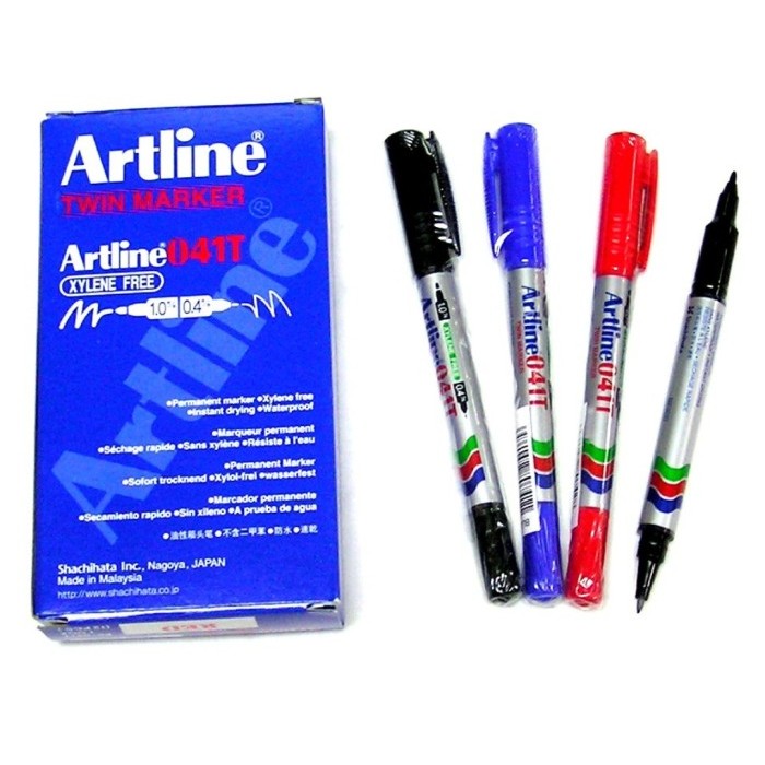 

Spidol Artline 041T Twin Marker 041 T Xylene Free Made In Japan 0.4 Mm Dan 1.0 Mm Dual Tip Dua Mata