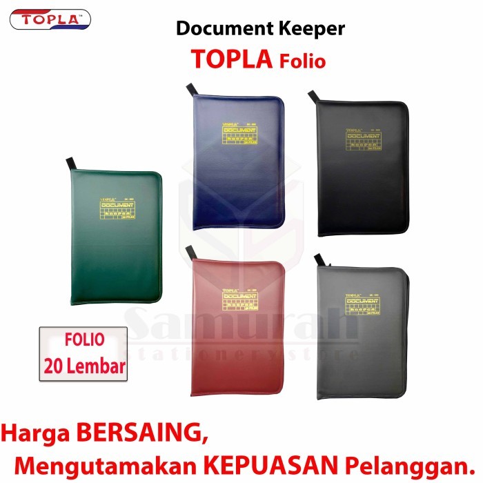 

Document Keeper Topla 20 Pocket Polos Folio + Seleting / Album Berkas Dokumen Eksklusif Isi 20